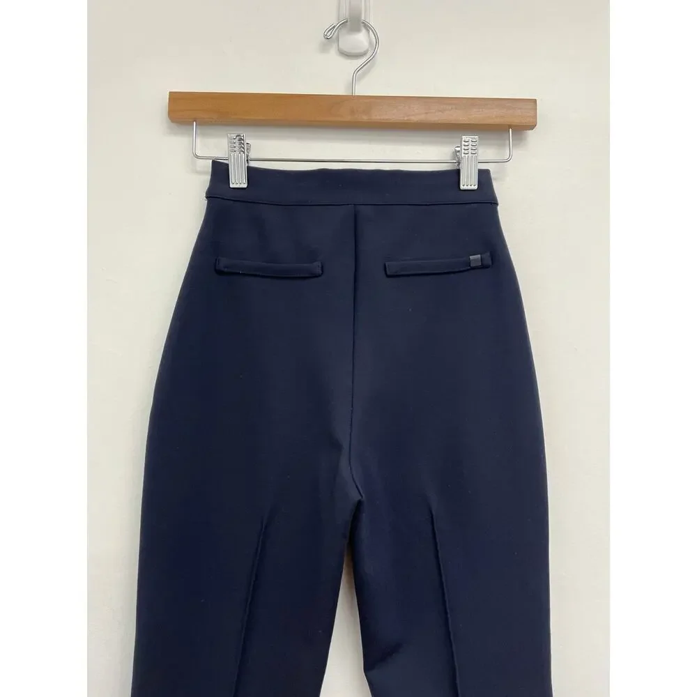 Grey/Ven Porterfield High Rise Pintuck Pull-On Stretch Career Ankle Flare PantXS - Picture 6 of 13